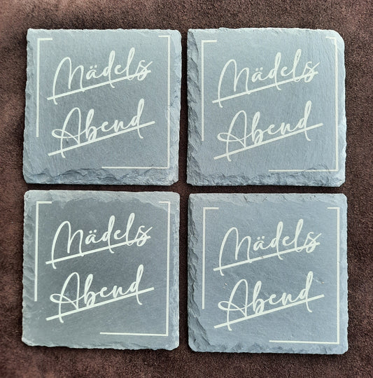 Schiefer Untersetzer (Design frei zu gestalten) - Thema "Mädels Abend"