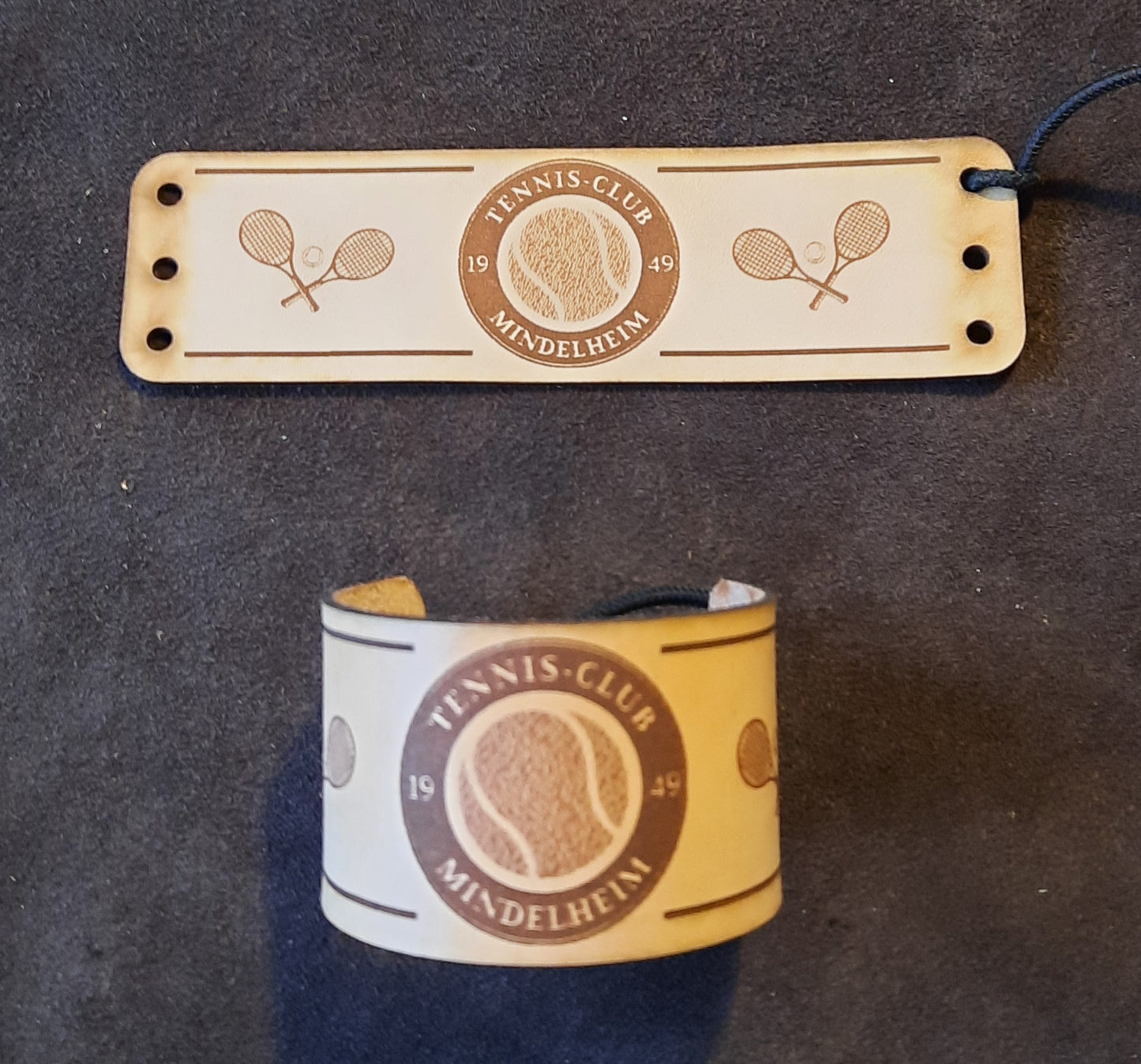 Leder-Armband (Design frei zu gestalten) - hier für den Tennisclub  "TC Mindelheim"