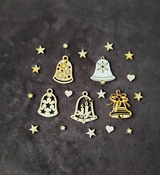 Christbaum-Schmuck - Christbaum-Kugeln in Glocken-Form aus Holz