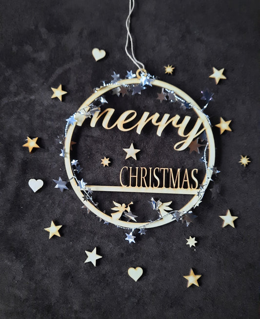 Tür-Kranz für die Weihnachtszeit "Merry Christmas"
