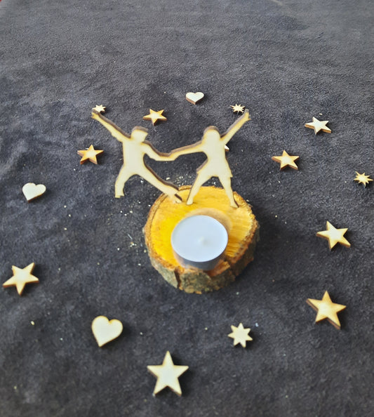 Holz-Skulptur - "Paar beim Freestyle-Tanz"